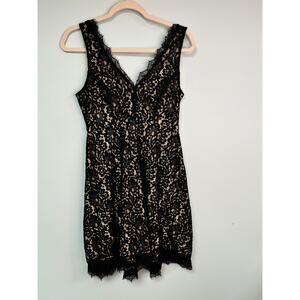 EUC! Soprano Fit & Flare Lace V-Neck Dress - Black - Small